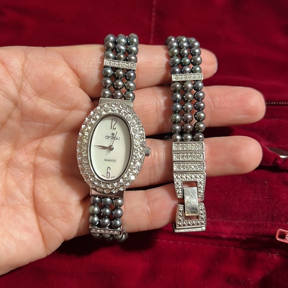 Croton Pearl Watch and Bracelet Set Dark Gray/Blue - Picture 9 of 13